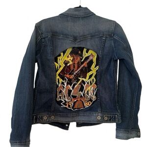AC/DC  hand painted trucker  jacket